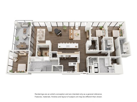 Floor plan for 3 beds, 3.5 baths, 2716 sqft